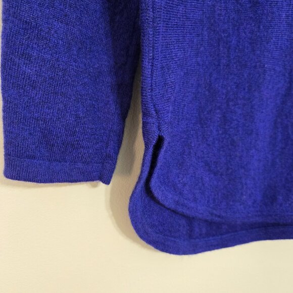 Cynthia Rowley Women’s 100% Merino Wool Long Sleeve Crew Neck Sweater Purple L - Picture 4 of 9
